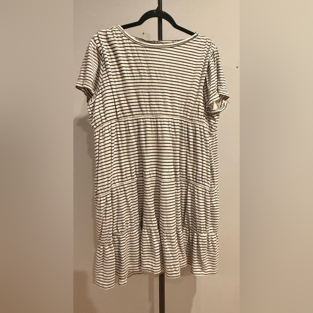 LOFT Striped Black and White Mini Dress